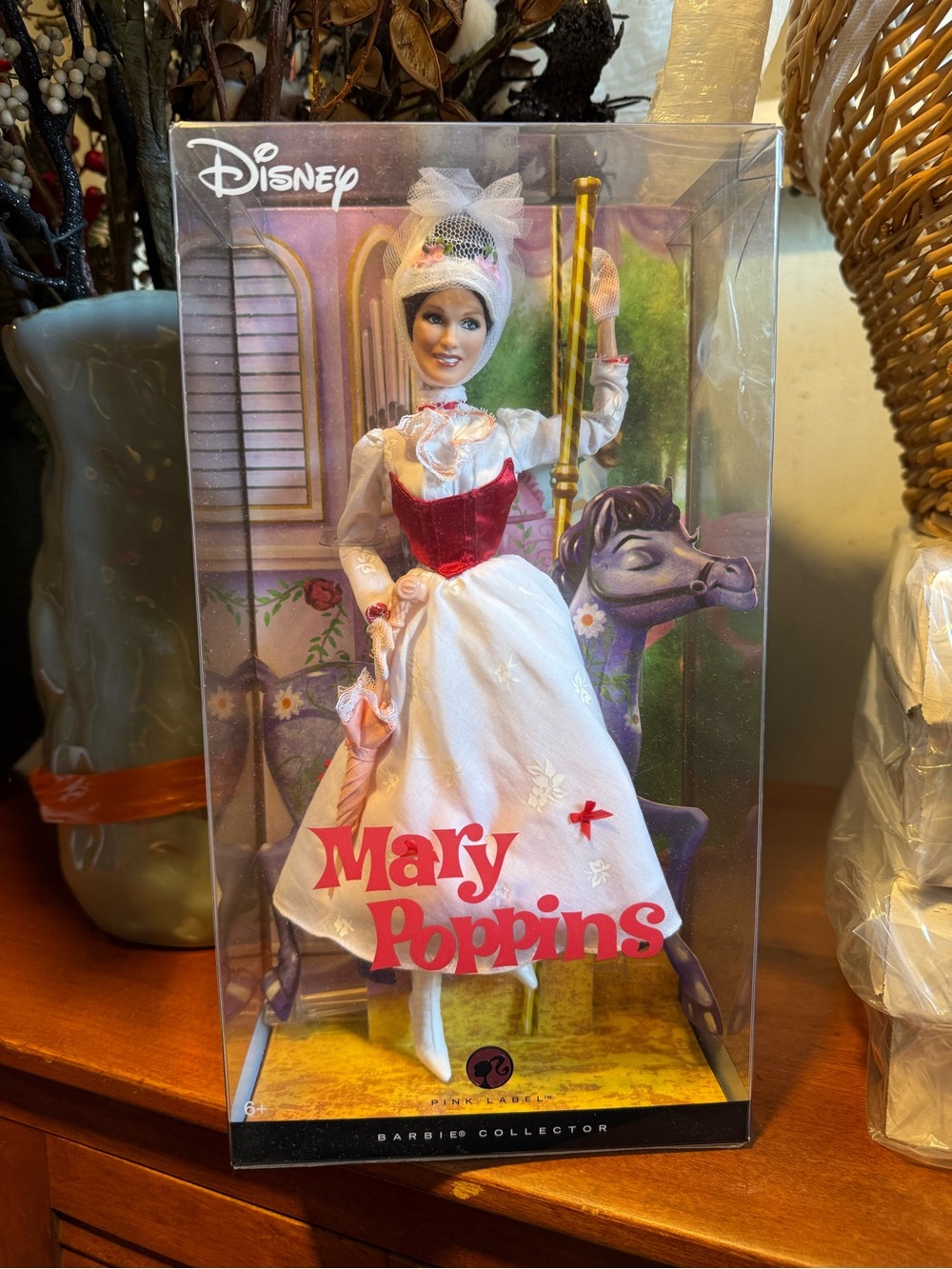Barbie Disney Mary Poppins Doll in White & Red Costume Pink Label